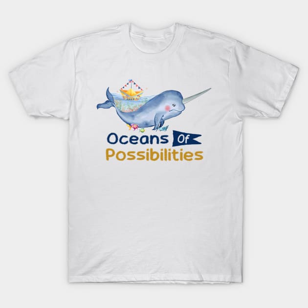 oceans summer reading 2022 whale design T-Shirt by Babyborn